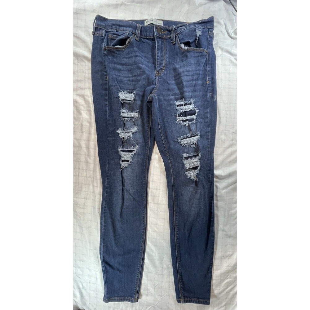 Mudd FLX Stretch Skinny Jeans – Distressed Blue – Size 11